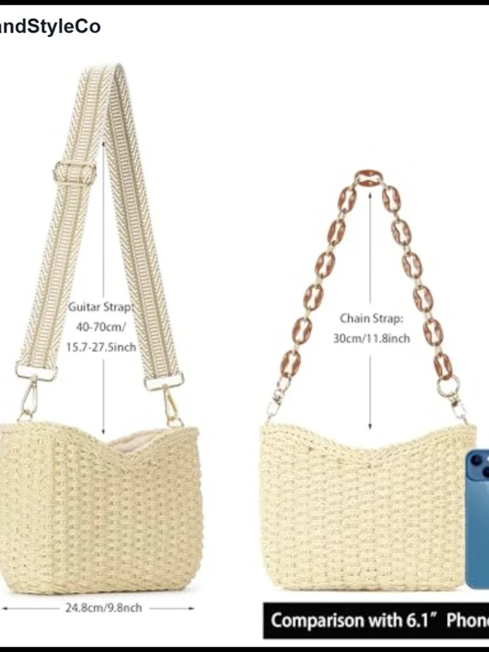 Small Straw Woven Crossbody Bag Shoulder Purse Women Boho Beach